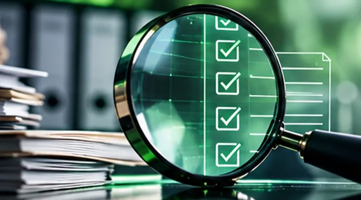 Lupa sobre una lista de verificación