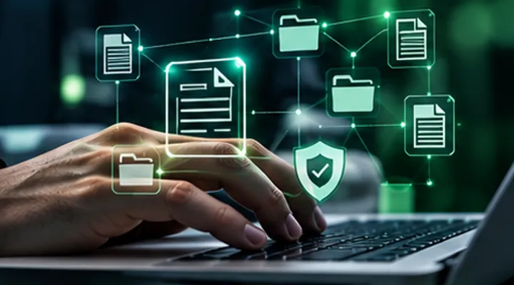 Documentos digitales organizados desde una laptop