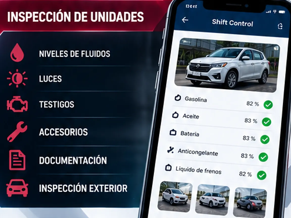 Inspección de la unidad desde la aplicación en el celular